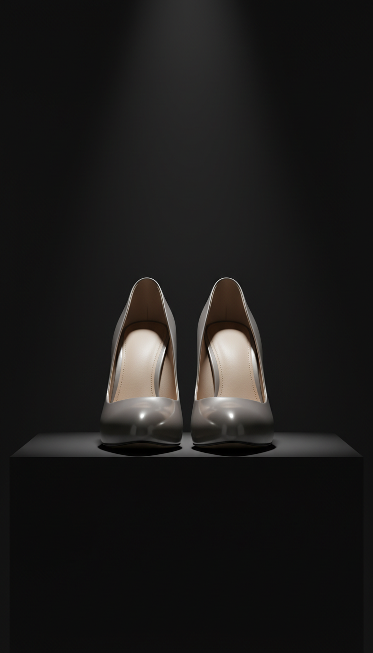 Muted Silver Patent Heels