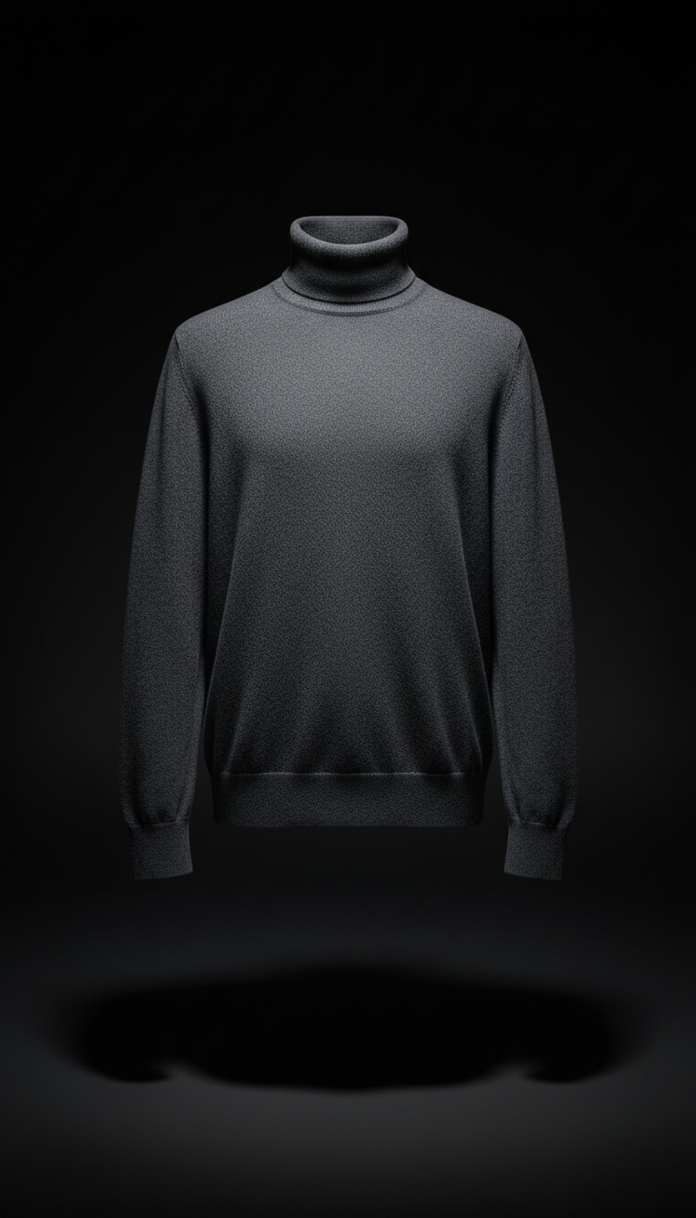 Charcoal Gray Cashmere Turtleneck