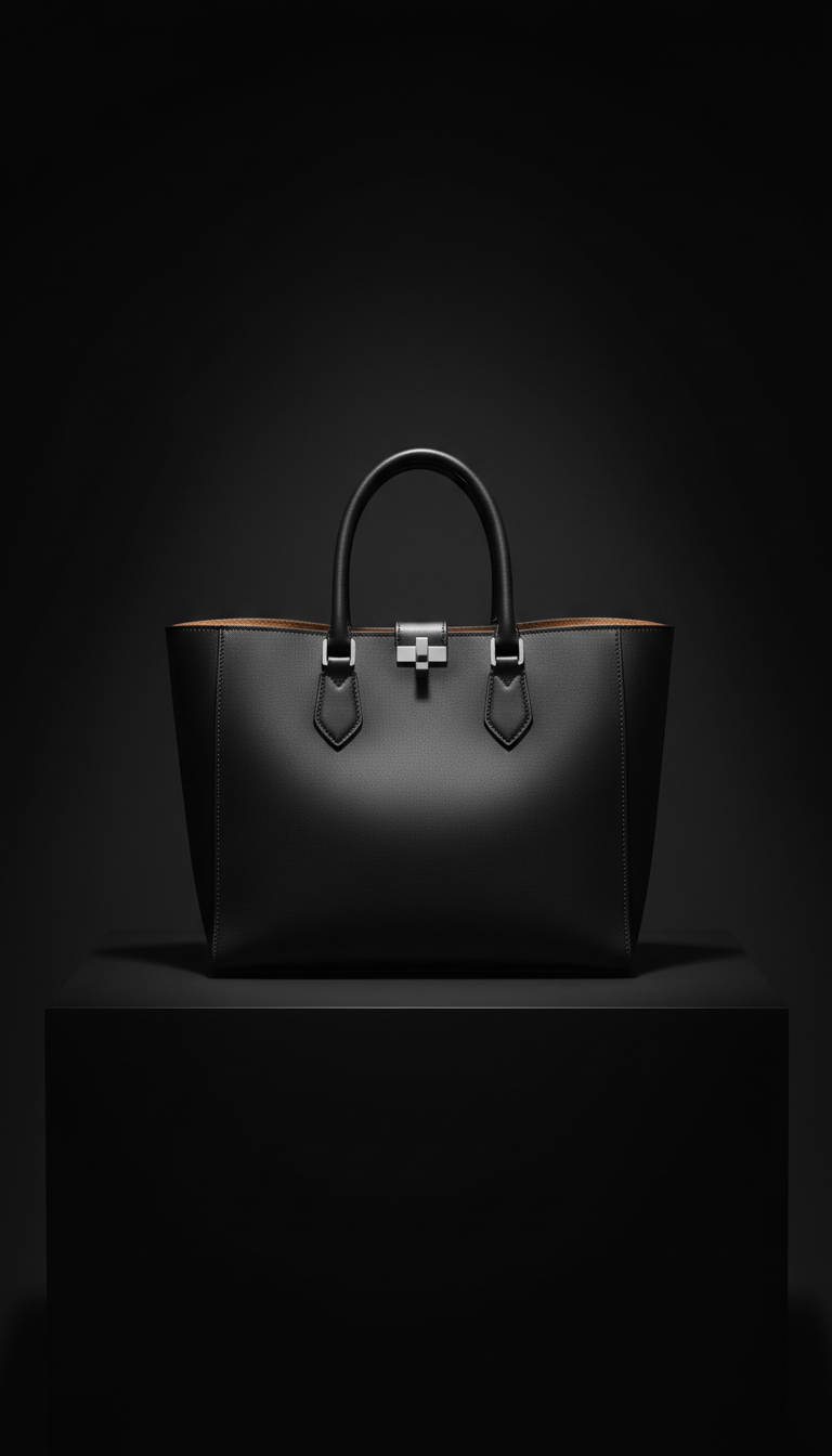 Obsidian Leather Tote Bag